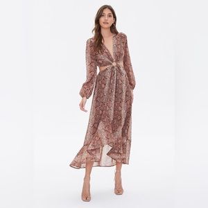 NWT Snake Skin Cut Out Maxi Dress